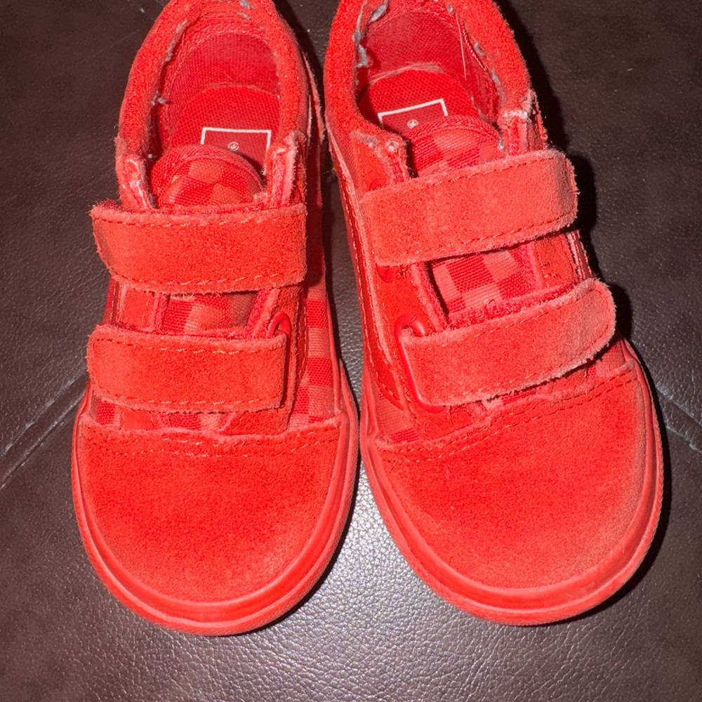 Vans - Toddler Red Velcro Sneakers